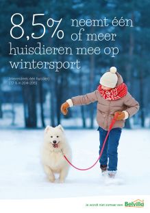 Gemiddeld neemt bijna één op de tien een huisdier mee op wintersport
