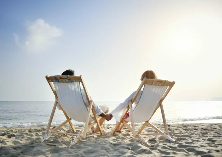 Romantisch koppel op het strand