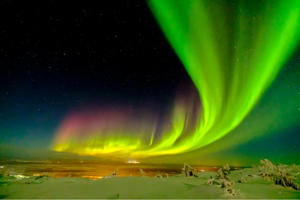 het noorderlicht in Levi, Finland