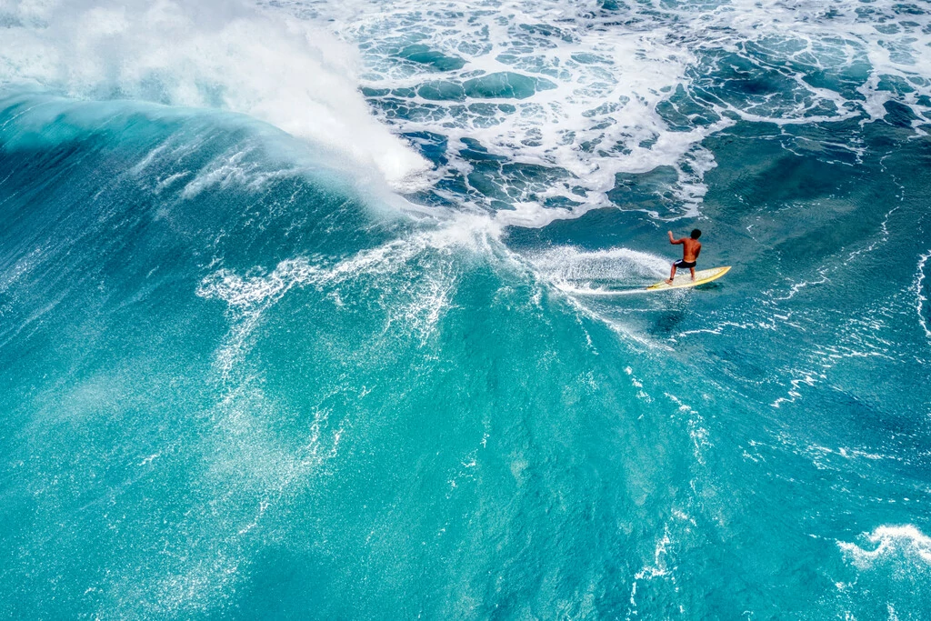 surfer op zee