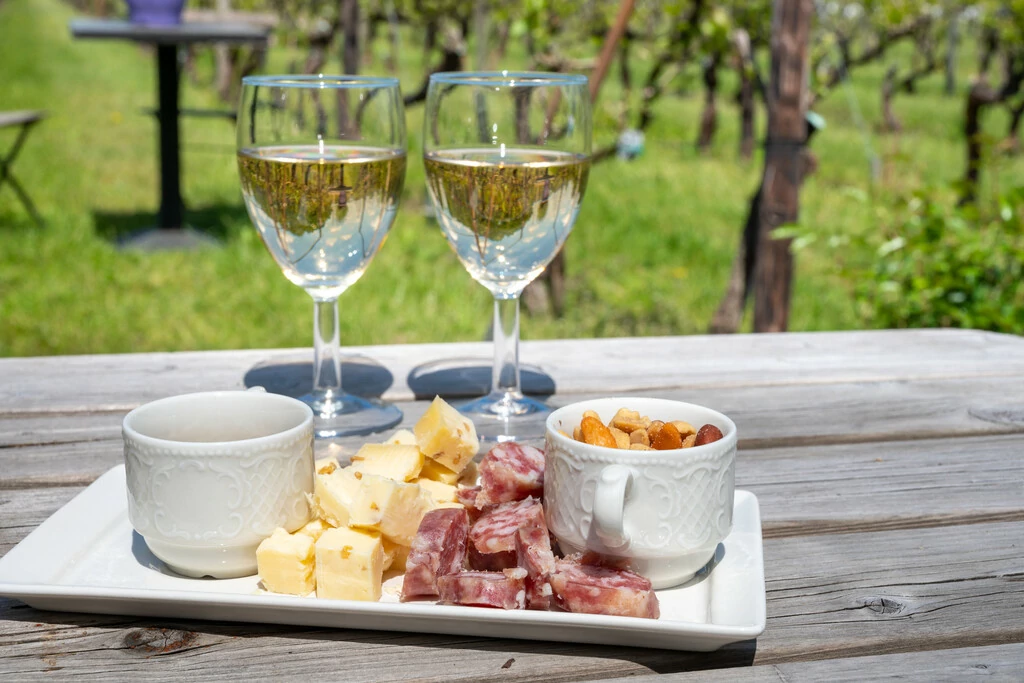 wijn en snacks in Limburgse wijngaard