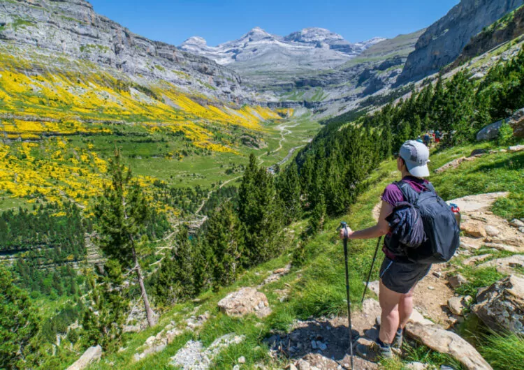 Wandelaarster in Spaanse bergen