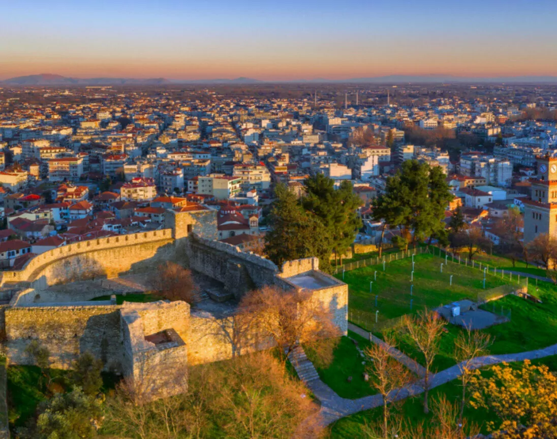 De stad Trikala in Griekenland