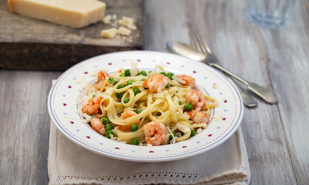 Spaghetti met garnalen